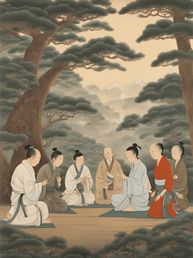 Lao Tzu teaching his students.