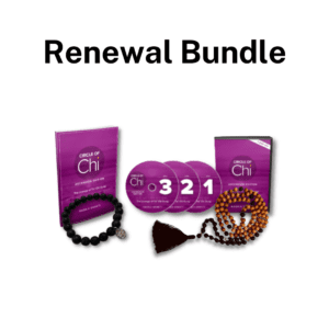 Image shows the "Renewal Bundle," which includes two sets of colored beads, a book, and three purple circular objects labeled with numbers one, two, and three, all under the text "Renewal Bundle.